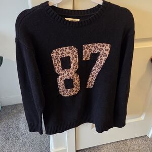 Black Sweater with Leopard Print '87'